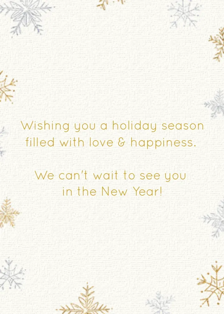 Metallic Snowflake card inside right