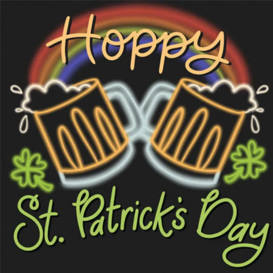 St. Patrick's Day Neon card front
