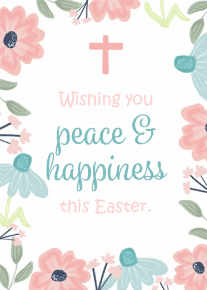 Pastel Easter Floral Cross card front