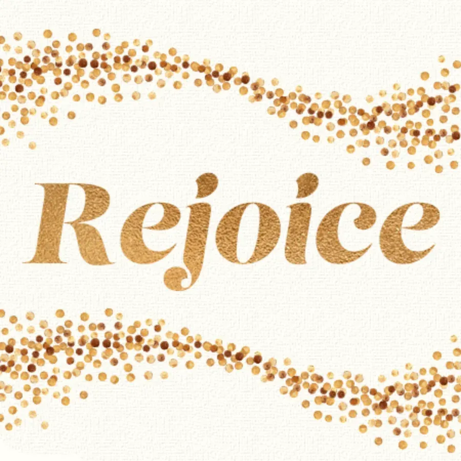 Rejoice Golden card front