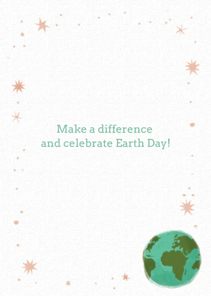 Earth Day Globe card inside right