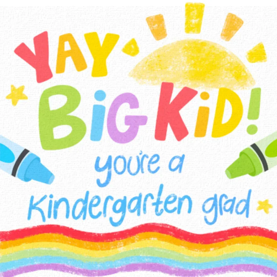 Kindergarten Crayons card front