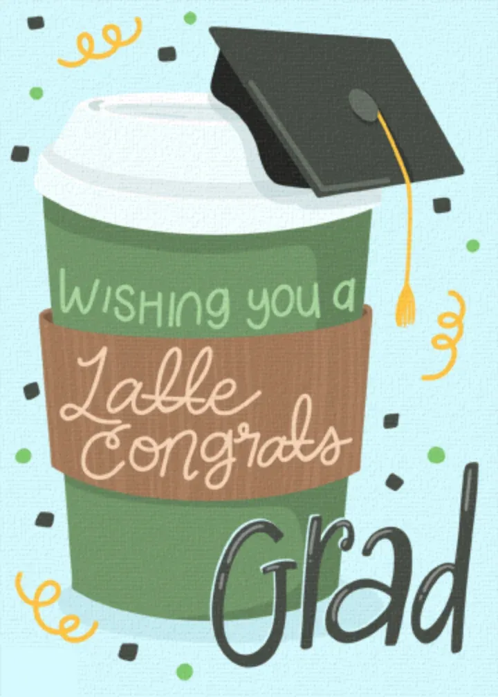 Latte Congrats Grad card front
