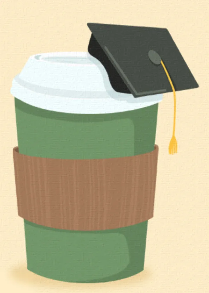 Latte Congrats Grad card inside left