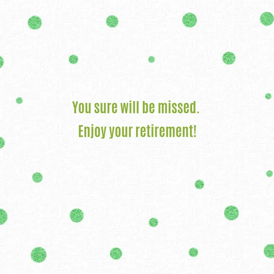 We'll Miss You Here card inside right