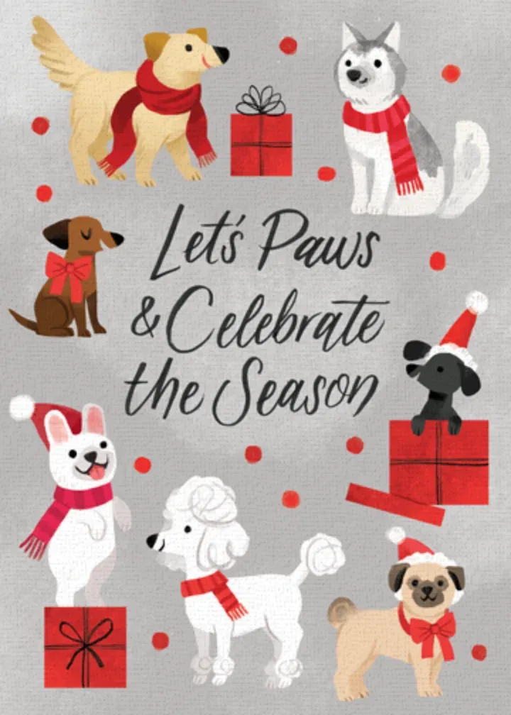 Paws and Celebrate card front