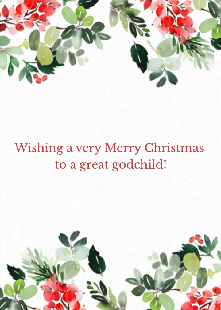 Godparent Blessing card inside right