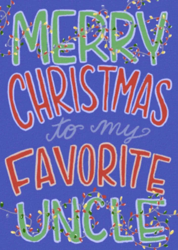 Uncle Christmas card front