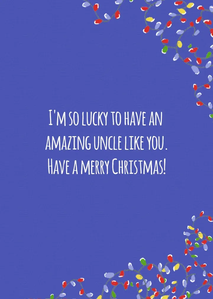 Uncle Christmas card inside right