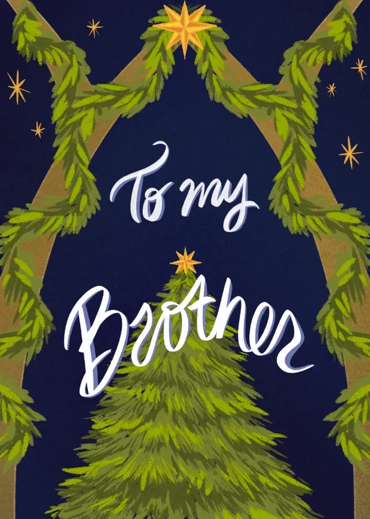 To My Brother Tree card front