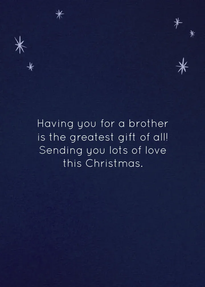 To My Brother Tree card inside right