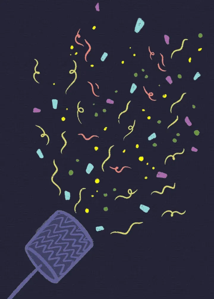 New Year's Confetti Popper card inside left