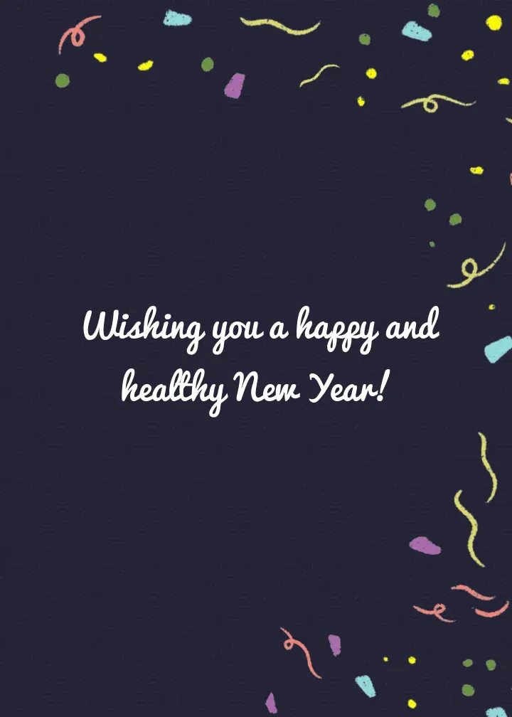 New Year's Confetti Popper card inside right