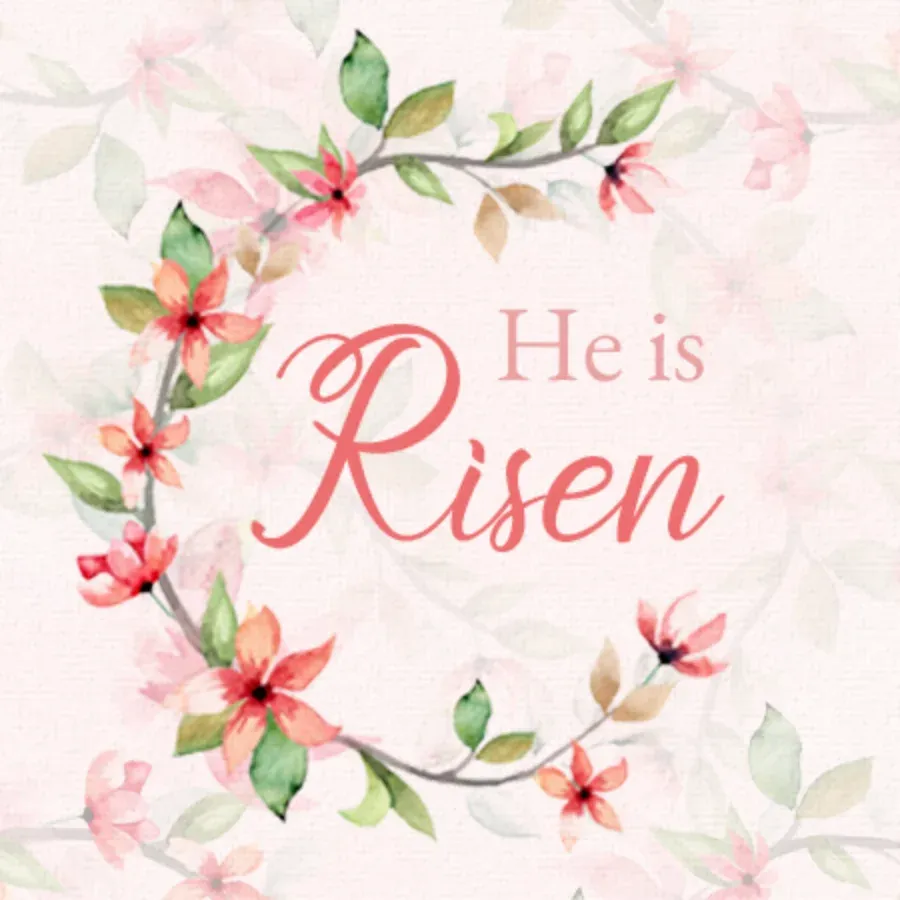 Risen Easter Botanical card front