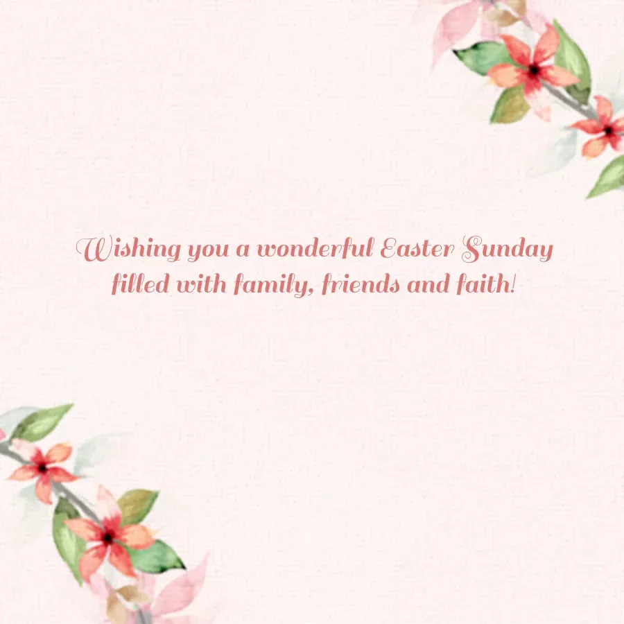 Risen Easter Botanical card inside right