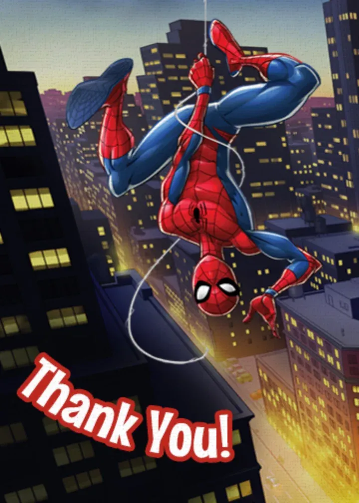 Spider-Man Birthday Thanks card front