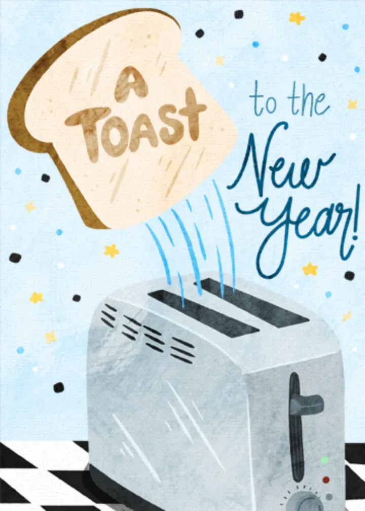 A Toast to the New Year card front