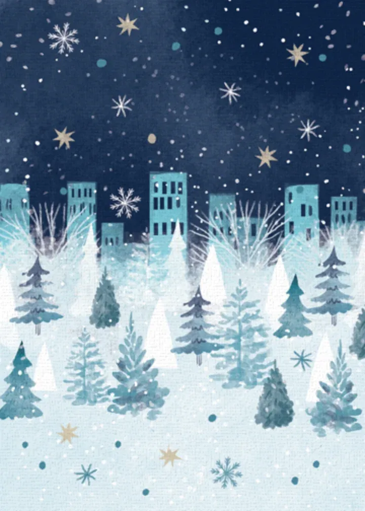 Holiday City Snow card inside left