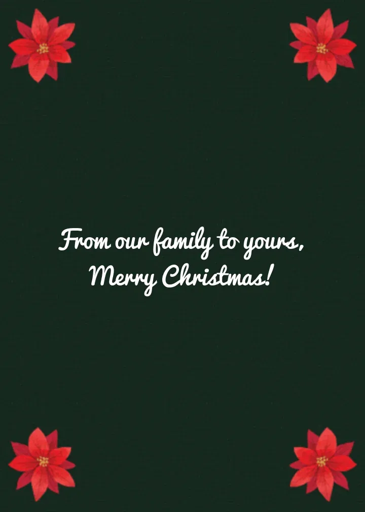 Poinsettia Photo card inside right