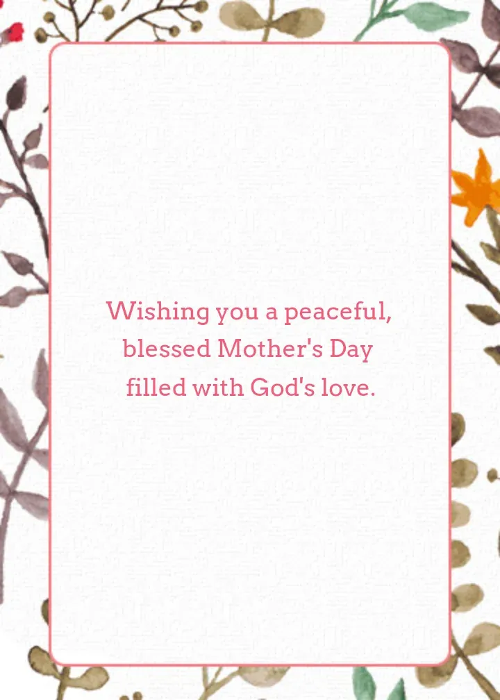 Religious Mother's Day card inside right