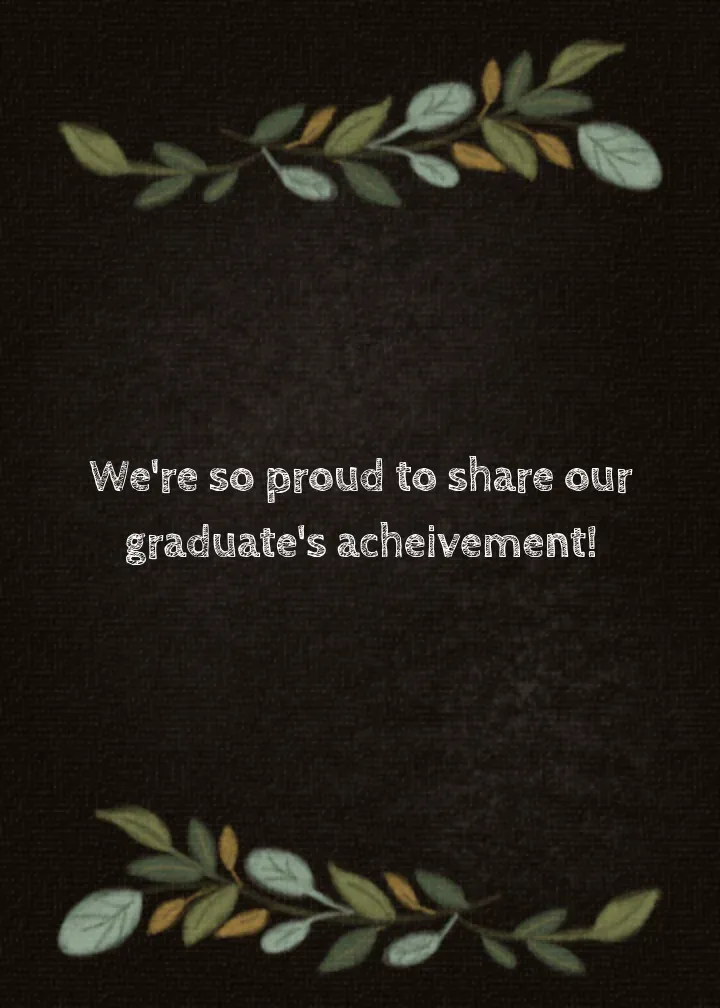 Grad Cap Greenery card inside right