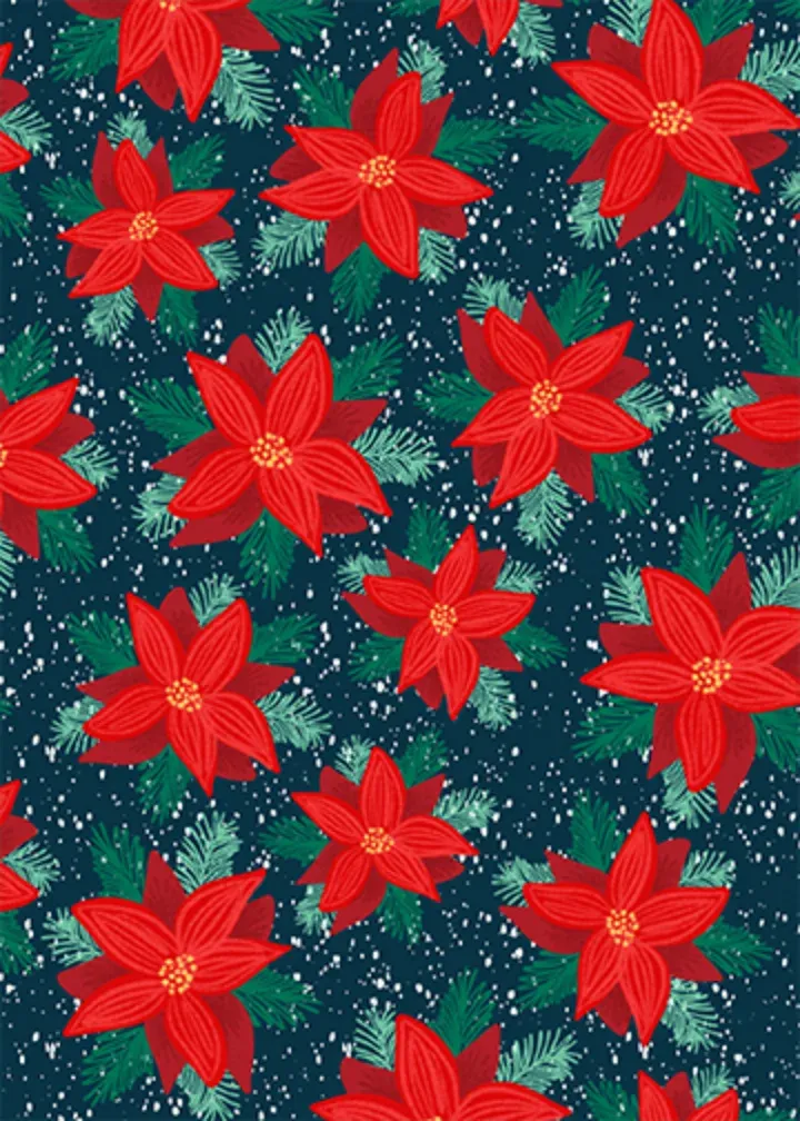 Poinsettia Niece card inside left