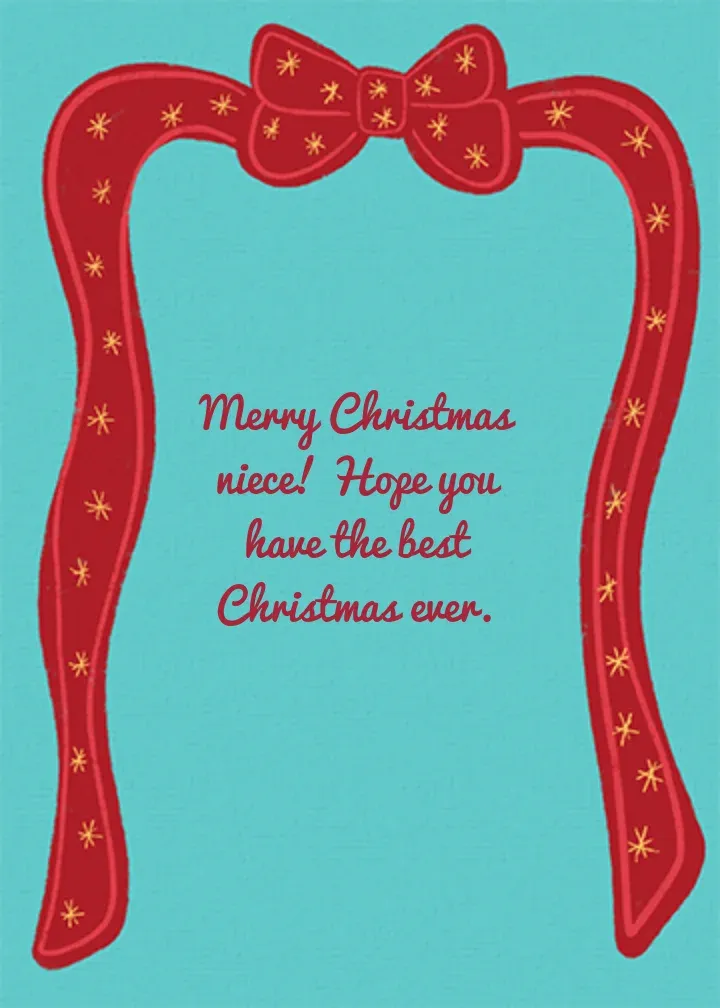 Poinsettia Niece card inside right