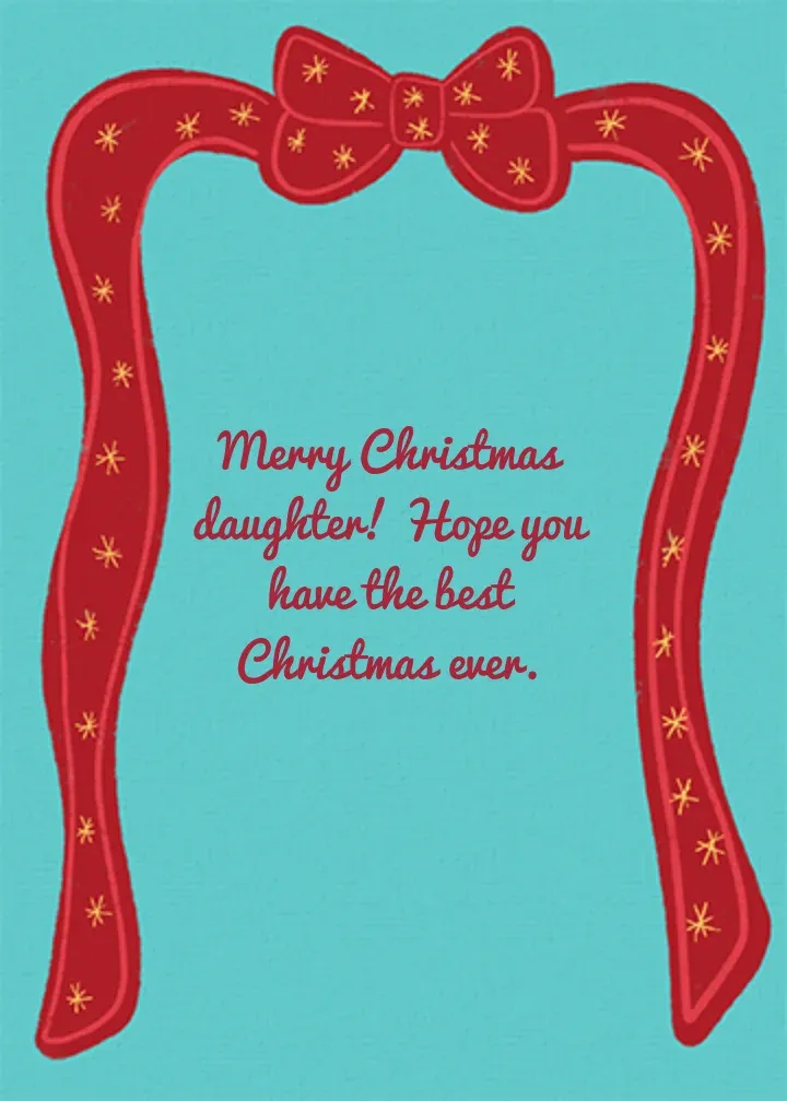 Poinsettia Daughter card inside right