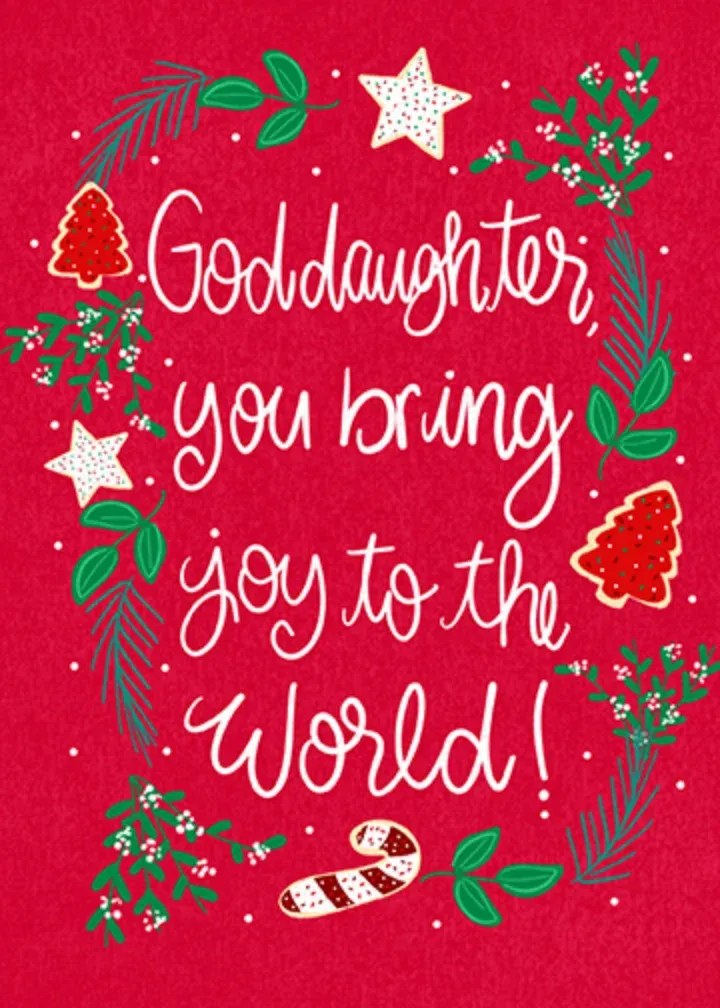 Goddaughter Joy card front
