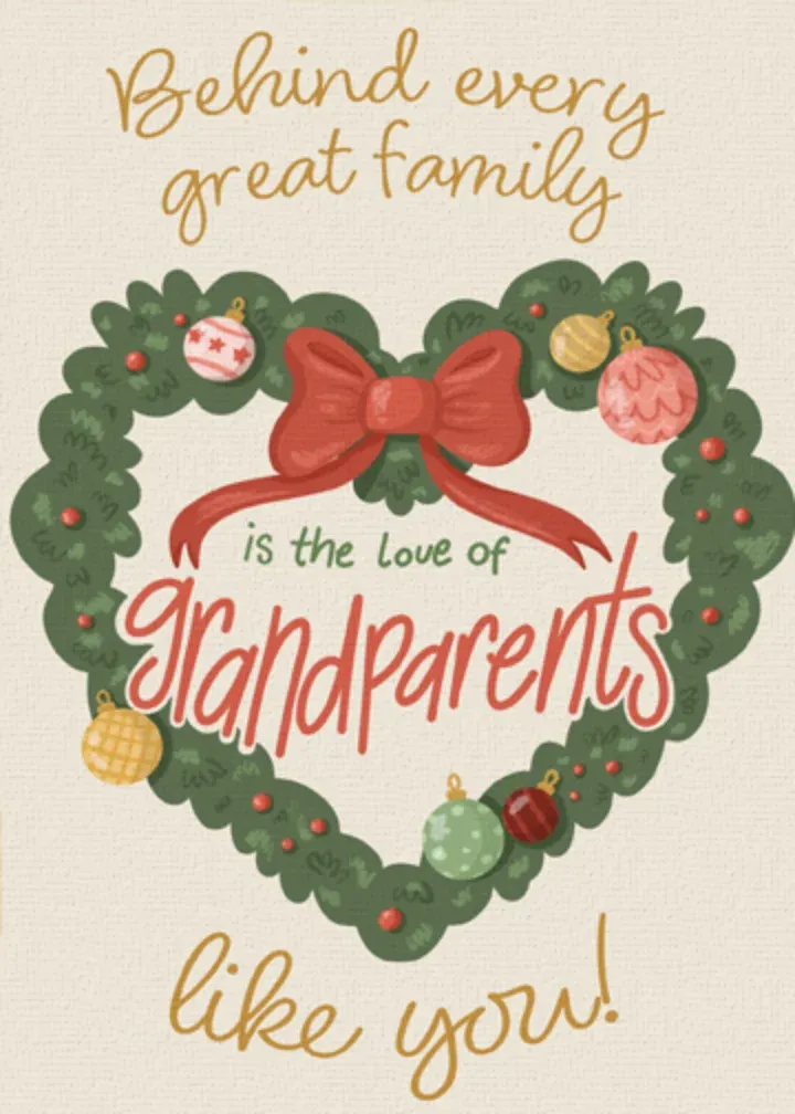 Grandparents Wreath card front