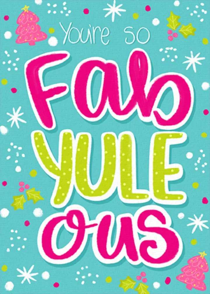 Fabulous Yule Thanks card front