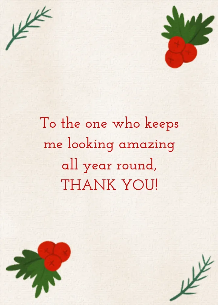 Sheer Joy Thanks card inside right