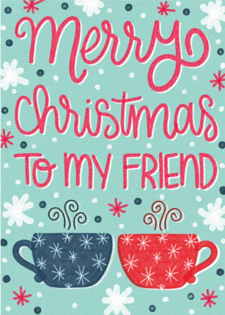 Merry Christmas Friend Thanks card front