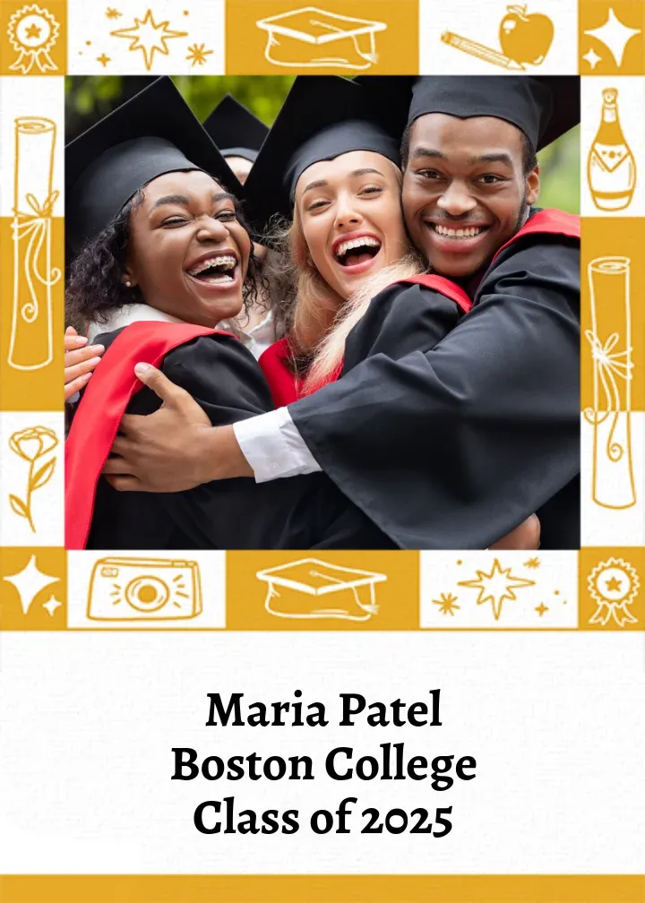 Gold Grad Frame card front