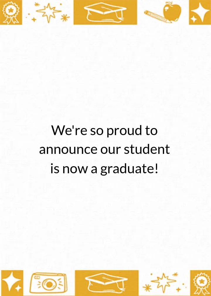 Gold Grad Frame card inside right