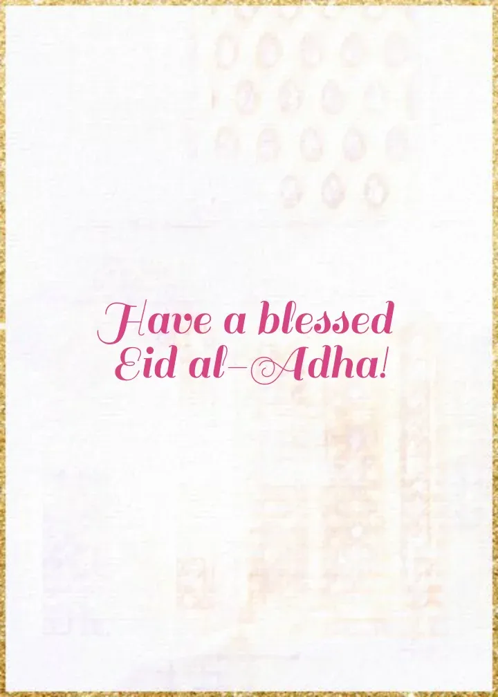 Eid al-Adha Mubarak card inside right