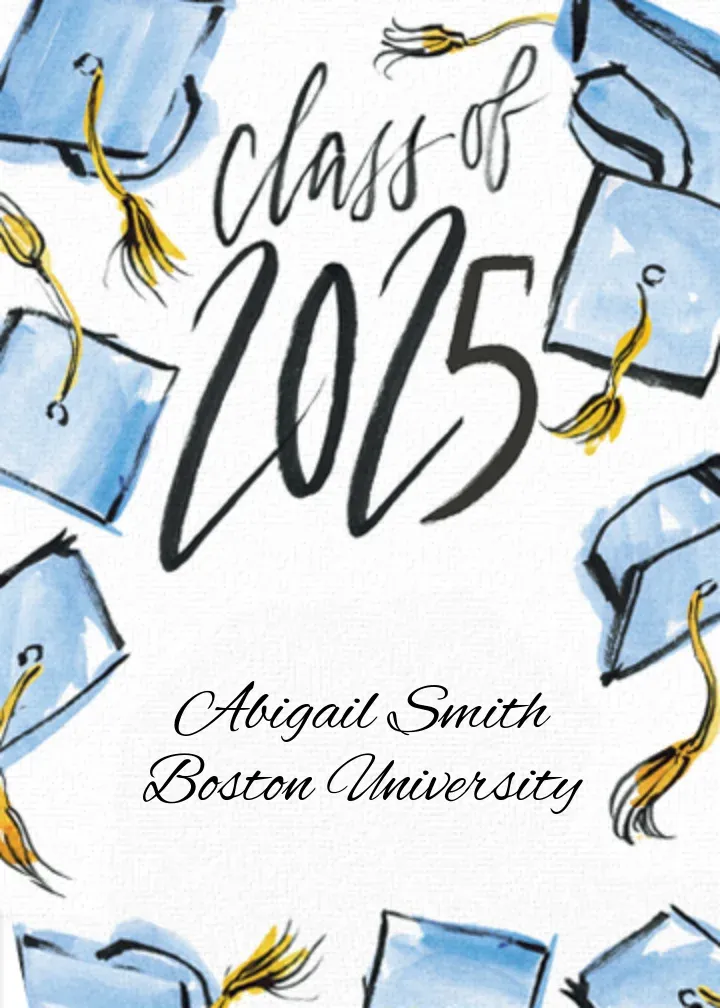Grad Watercolor card front