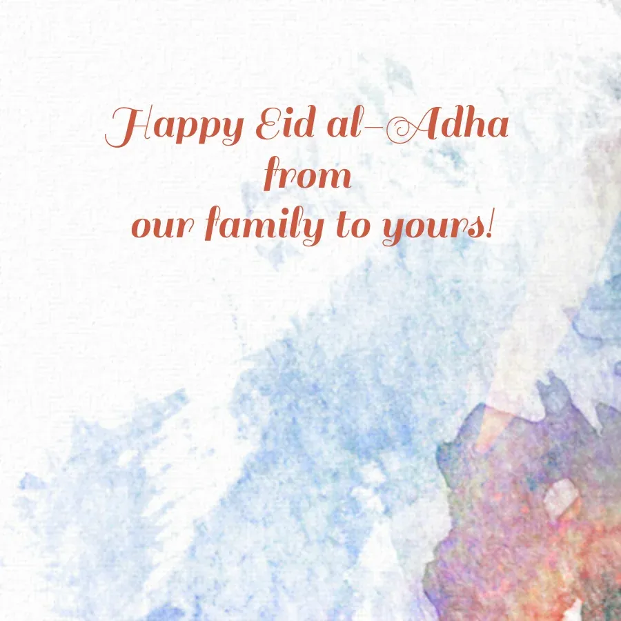 Watercolor Eid card inside right