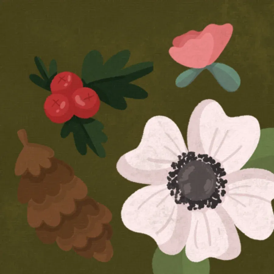 Christmas Blessings Floral card inside left