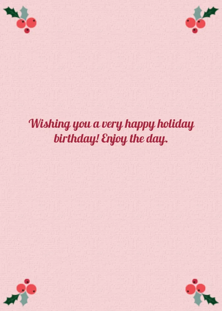 Birthday Holly Cupcake card inside right