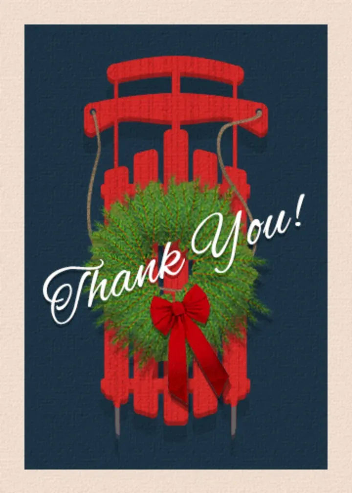 Sleigh Thank You card front