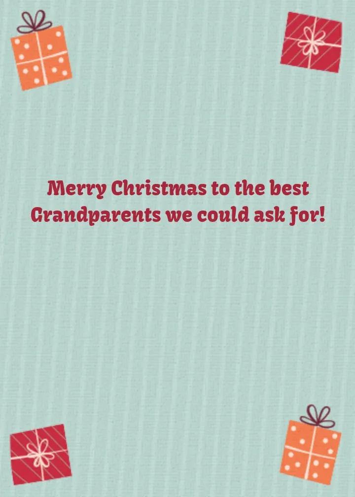 Merry Christmas Grandparents card inside right