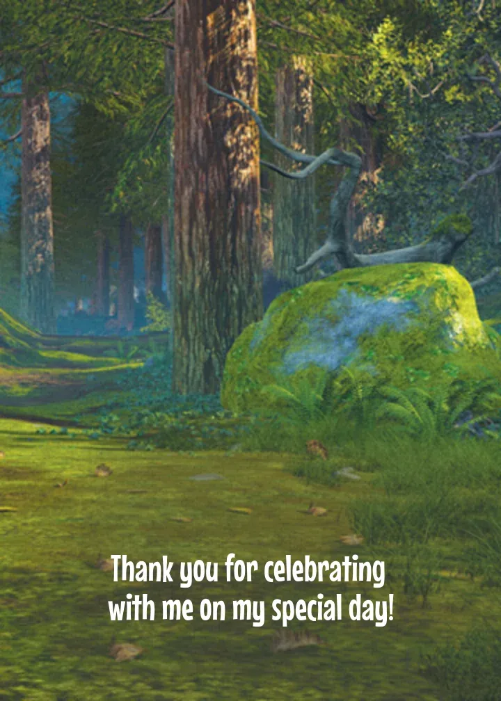 Shrek Birthday Thank You card inside right
