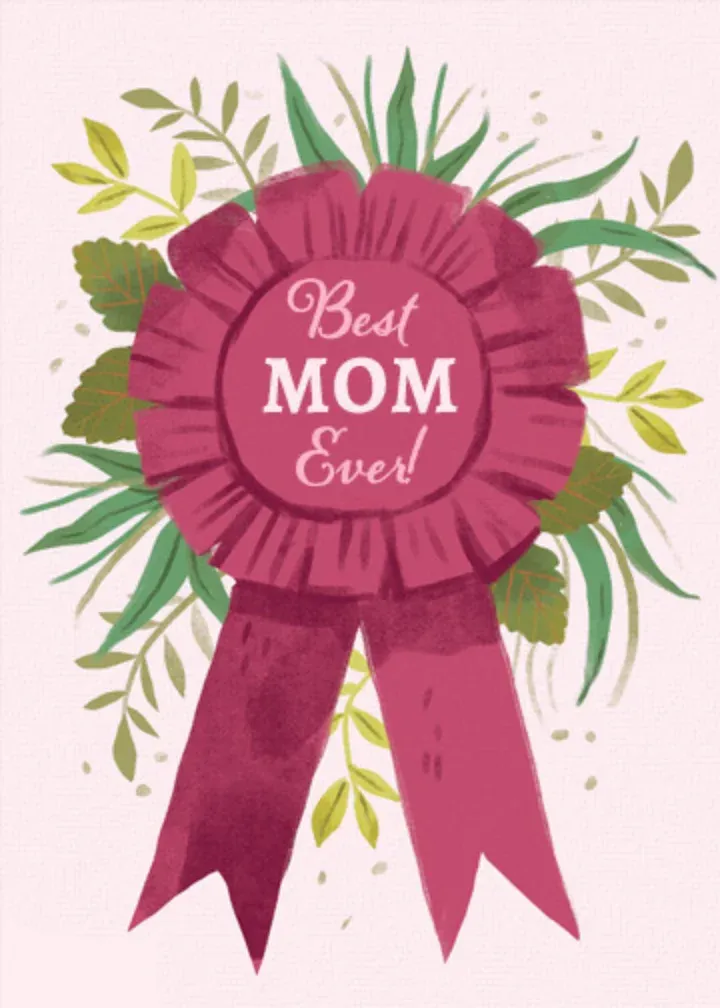 Best Mom Ribbon card front