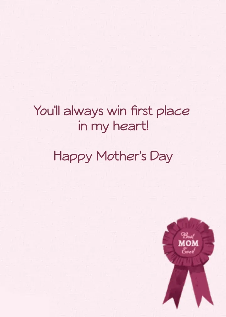 Best Mom Ribbon card inside right