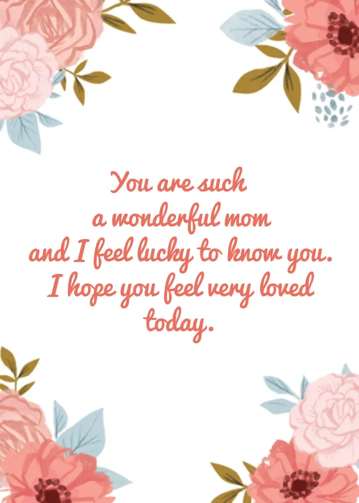 Mother Floral Border card inside right