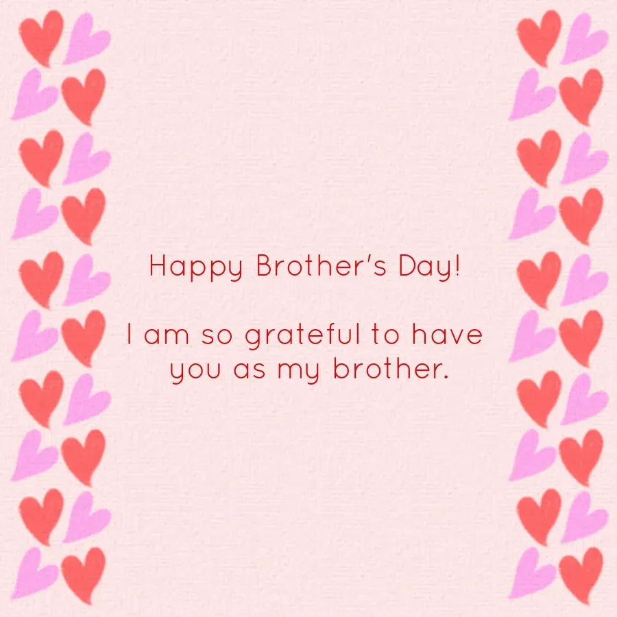Love You Brother's Day card inside right