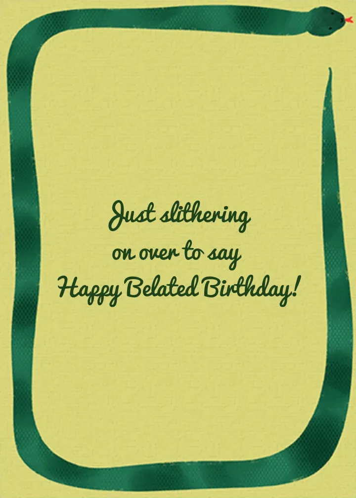 Snake Birthday card inside right