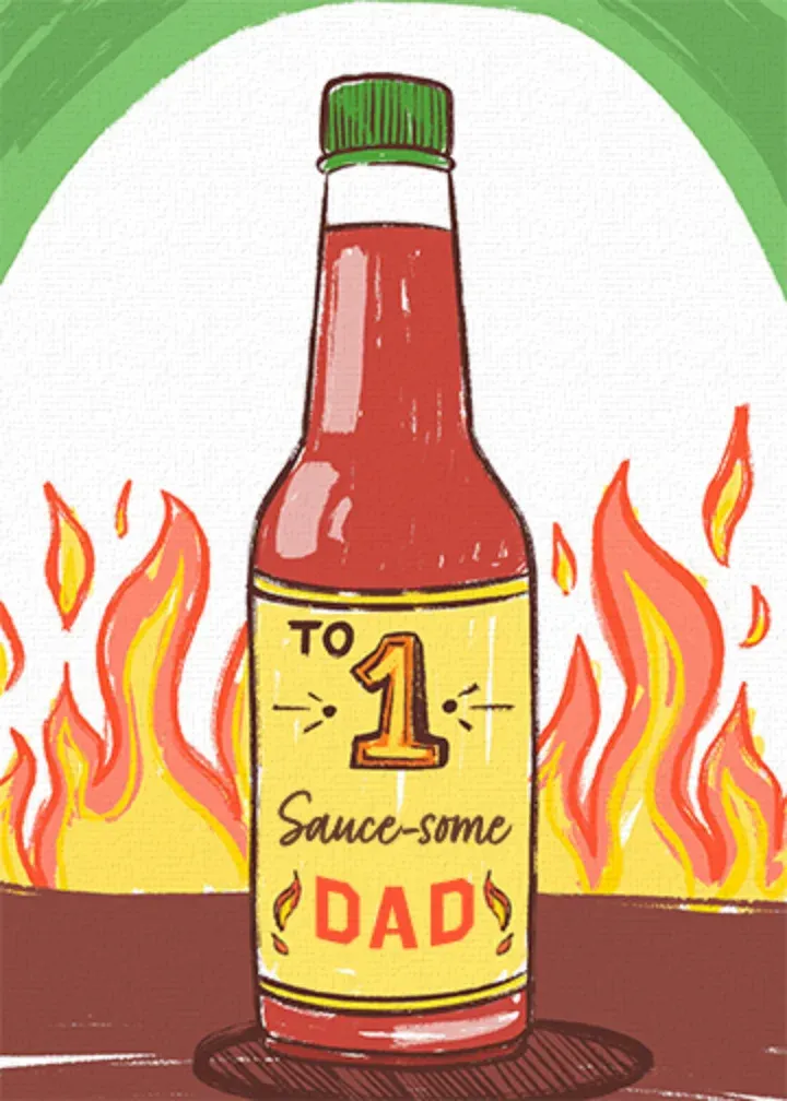 Sauce-some Dad card front