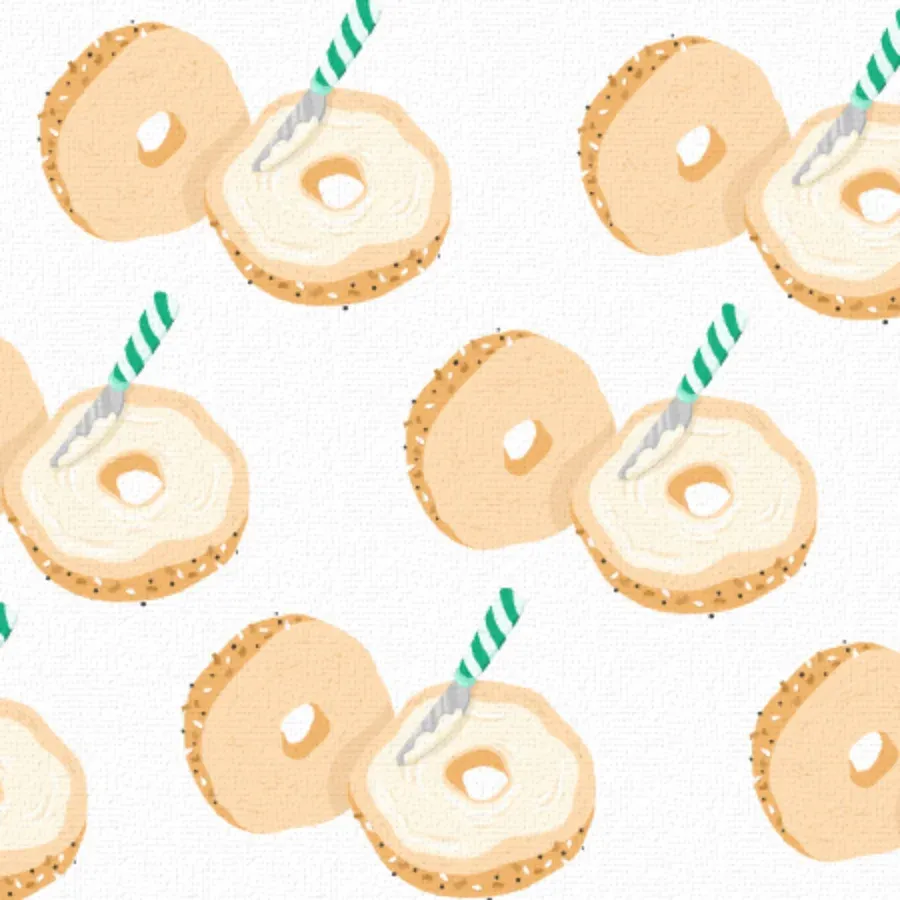 Bagel Father's Day card inside left